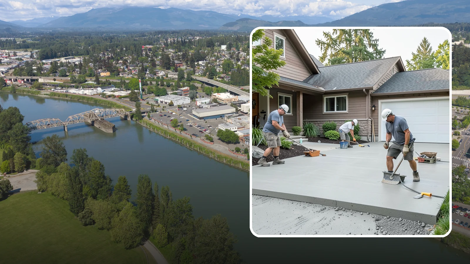 Concrete Apron Installation in Mount Vernon, Skagit County, WA - Reinforced concrete aprons that create a smooth, durable transition between driveway and garage or street.