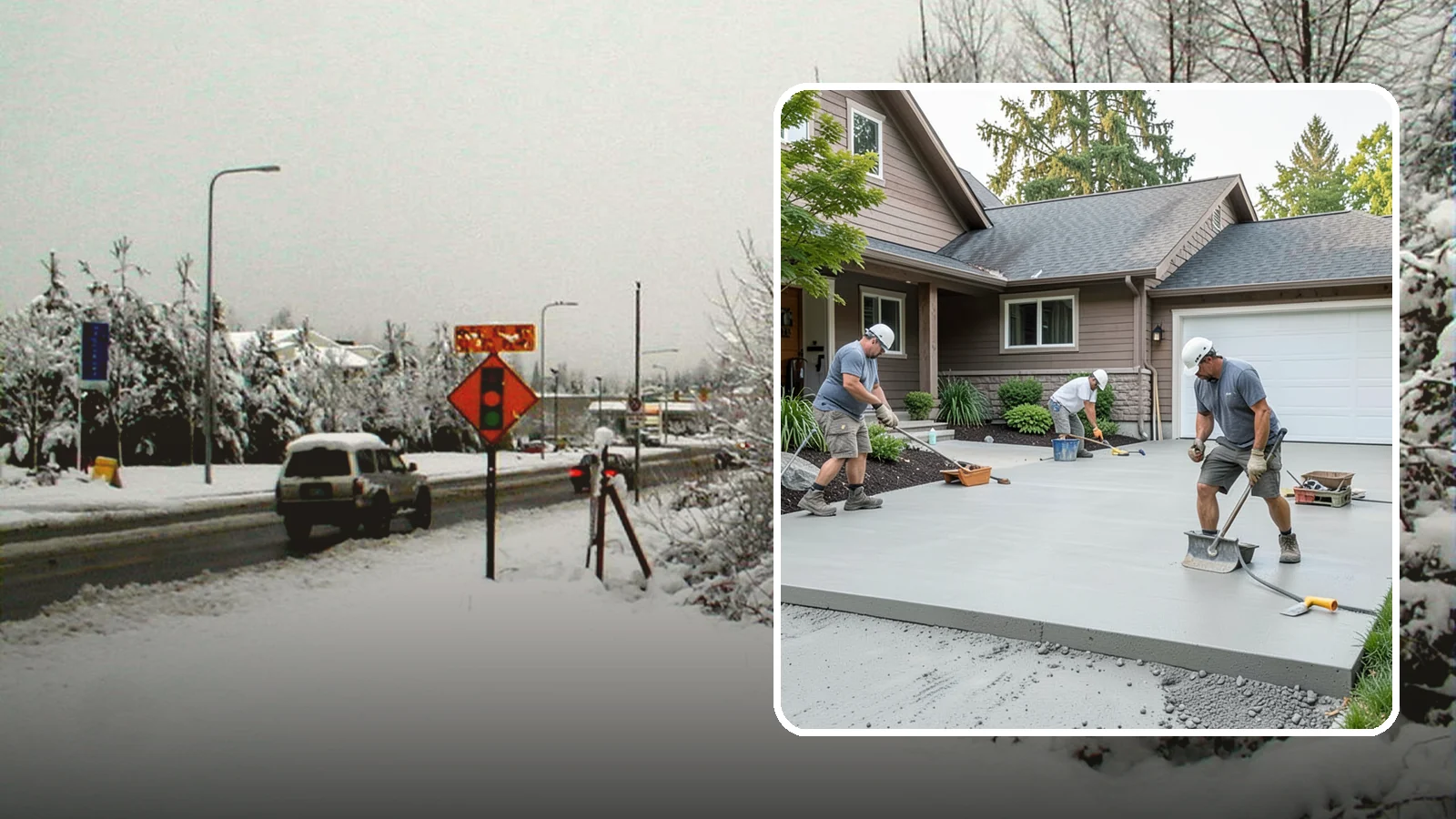 Concrete Apron Installation in Newcastle, King County, WA - Reinforced concrete aprons that create a smooth, durable transition between driveway and garage or street.