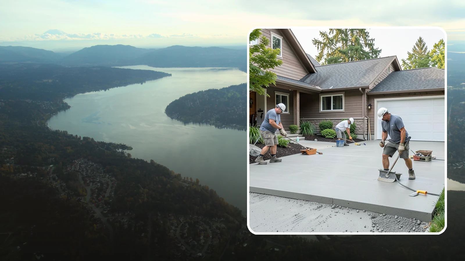 Concrete Apron Installation in Sammamish, King County, WA - Reinforced concrete aprons that create a smooth, durable transition between driveway and garage or street.