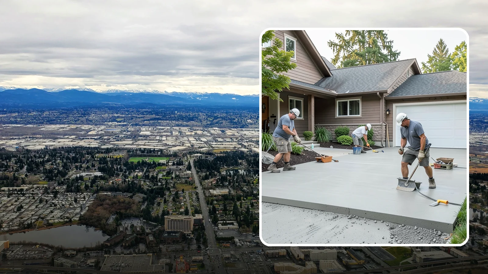 Concrete Apron Installation in SeaTac, King County, WA - Reinforced concrete aprons that create a smooth, durable transition between driveway and garage or street.