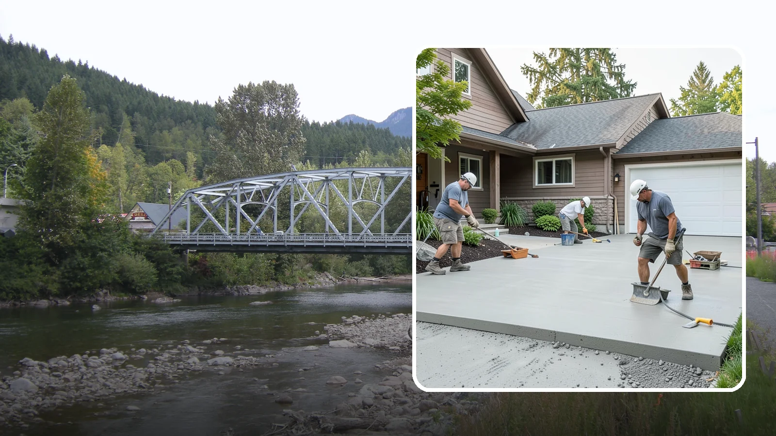 Concrete Apron Installation in Skykomish, King County, WA - Reinforced concrete aprons that create a smooth, durable transition between driveway and garage or street.