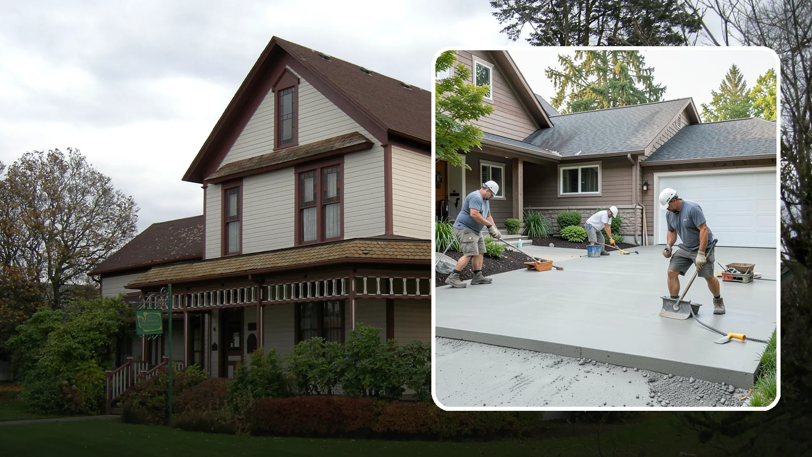Concrete Apron Installation in Sumner, Pierce County, WA - Reinforced concrete aprons that create a smooth, durable transition between driveway and garage or street.