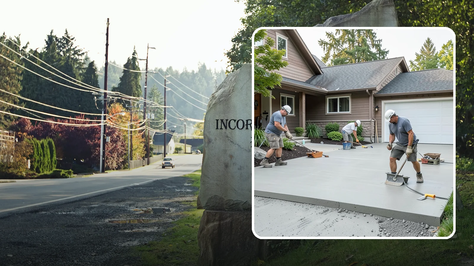 Concrete Apron Installation in Wilkeson, Pierce County, WA - Reinforced concrete aprons that create a smooth, durable transition between driveway and garage or street.