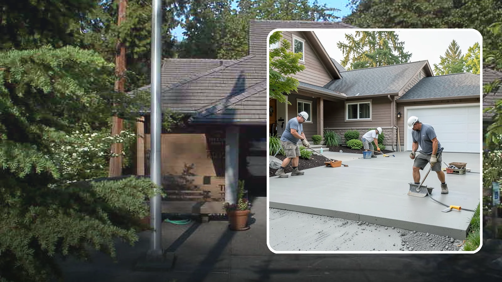 Concrete Apron Installation in Yarrow Point, King County, WA - Reinforced concrete aprons that create a smooth, durable transition between driveway and garage or street.