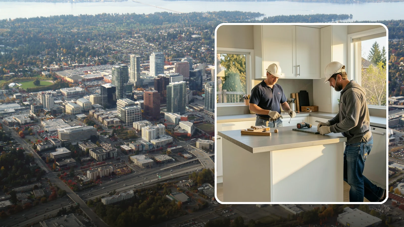 Concrete Countertop Installation in Bellevue, King County, WA - Custom concrete countertop installation offering seamless, moldable surfaces in the color and shape you envision.