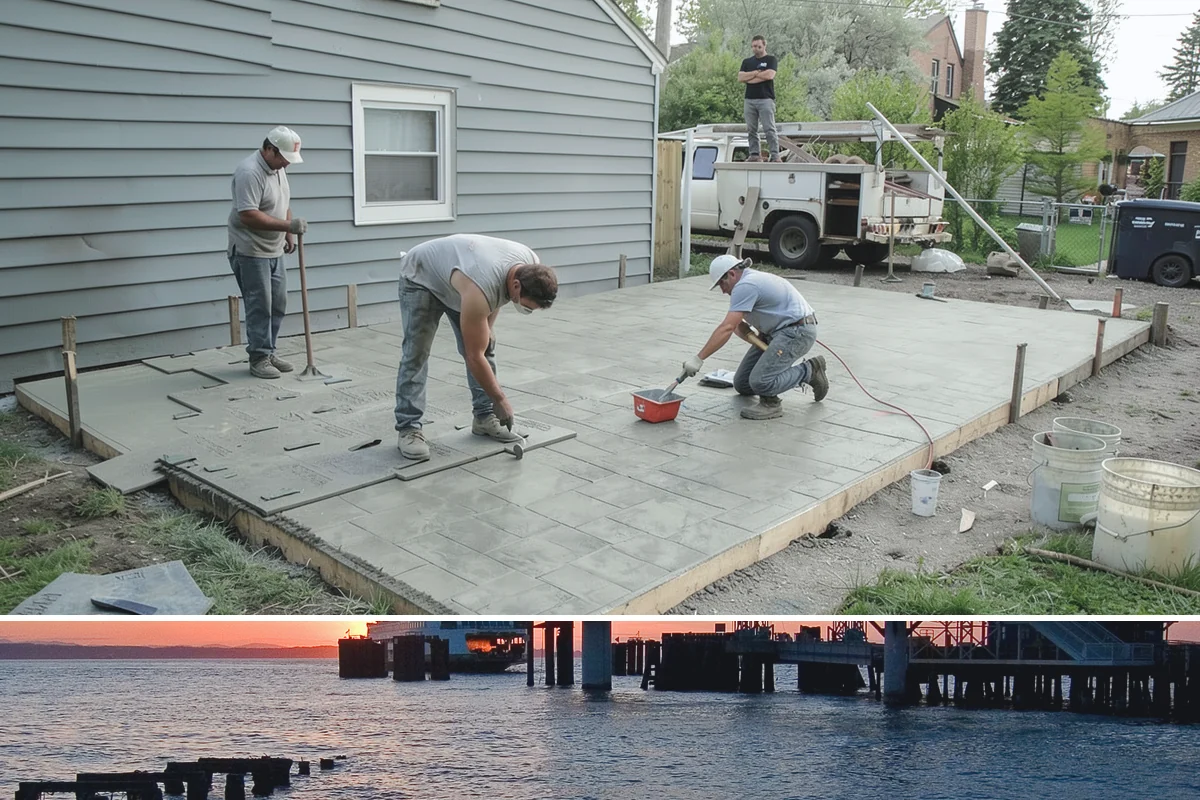 Concrete Countertop Installation in Edmonds, Snohomish County, WA - Concrete countertops are cast and installed indoors year-round, so the PNW weather never delays fabrication.