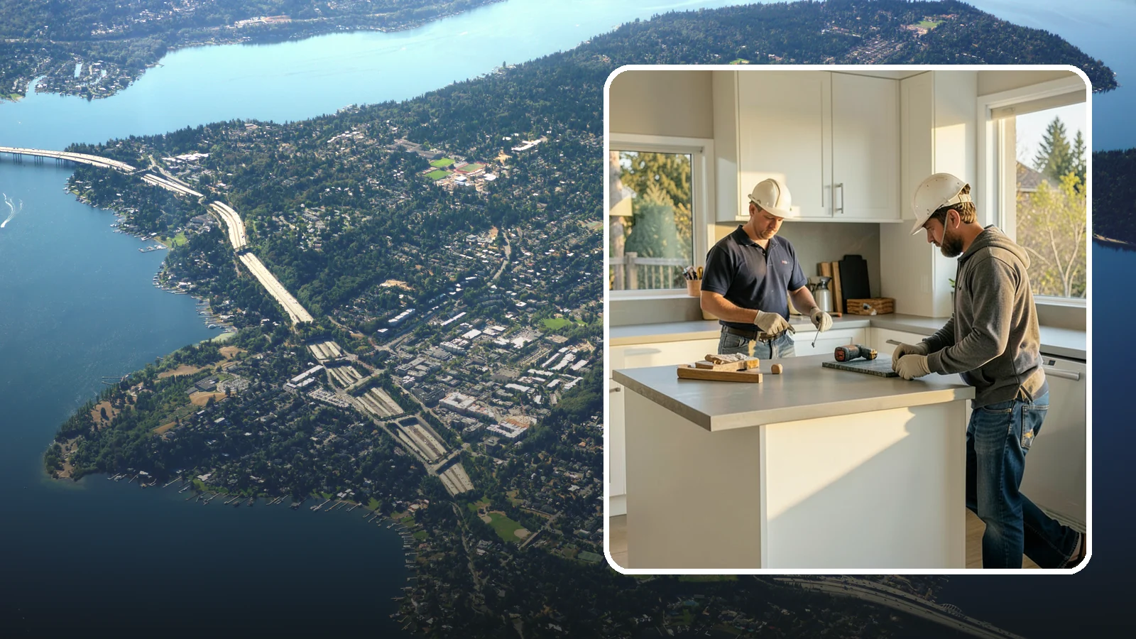 Concrete Countertop Installation in Mercer Island, King County, WA - Custom concrete countertop installation offering seamless, moldable surfaces in the color and shape you envision.