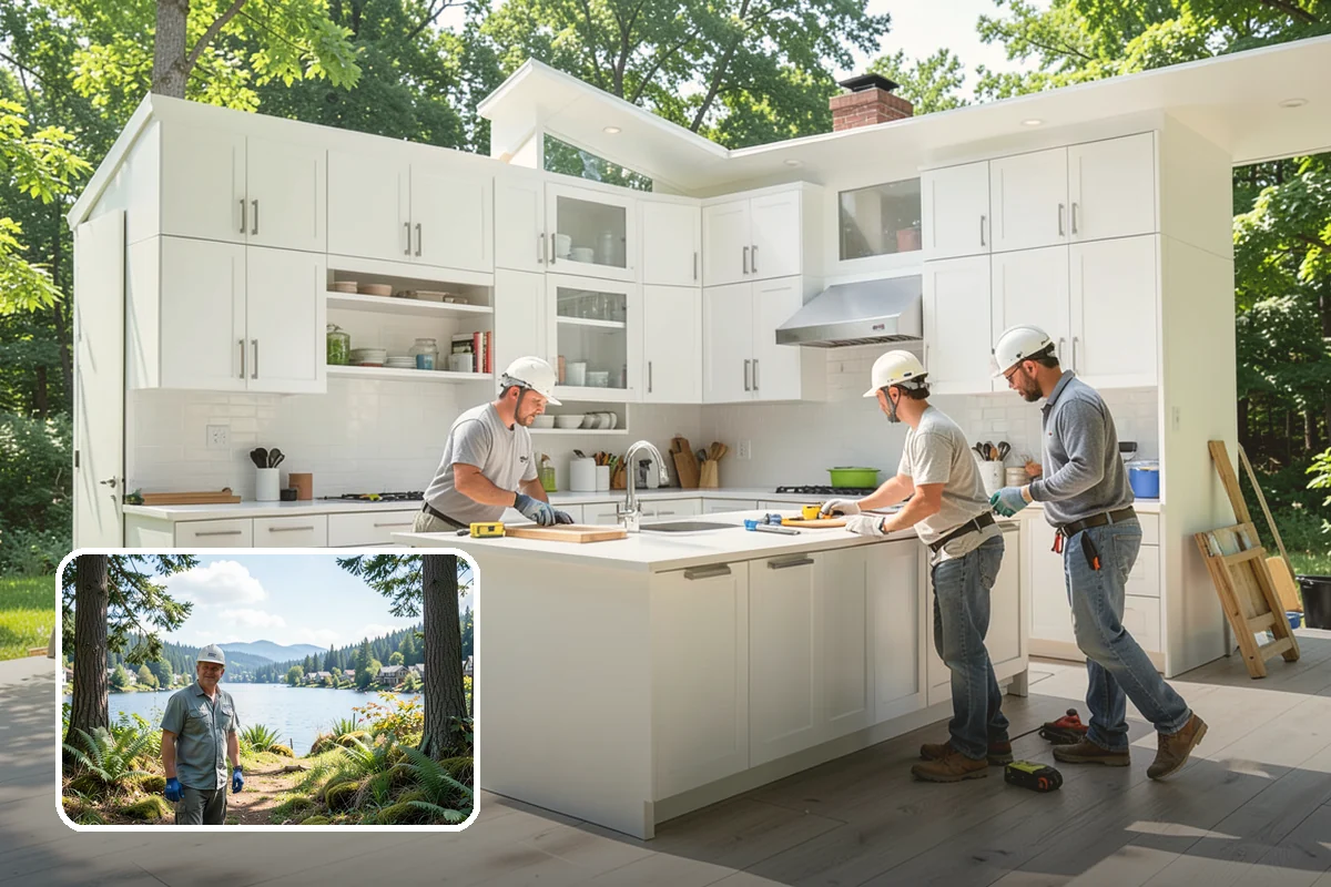 Concrete Countertop Installation in Milton, King County, WA - Fully custom shapes, colors, and finishes