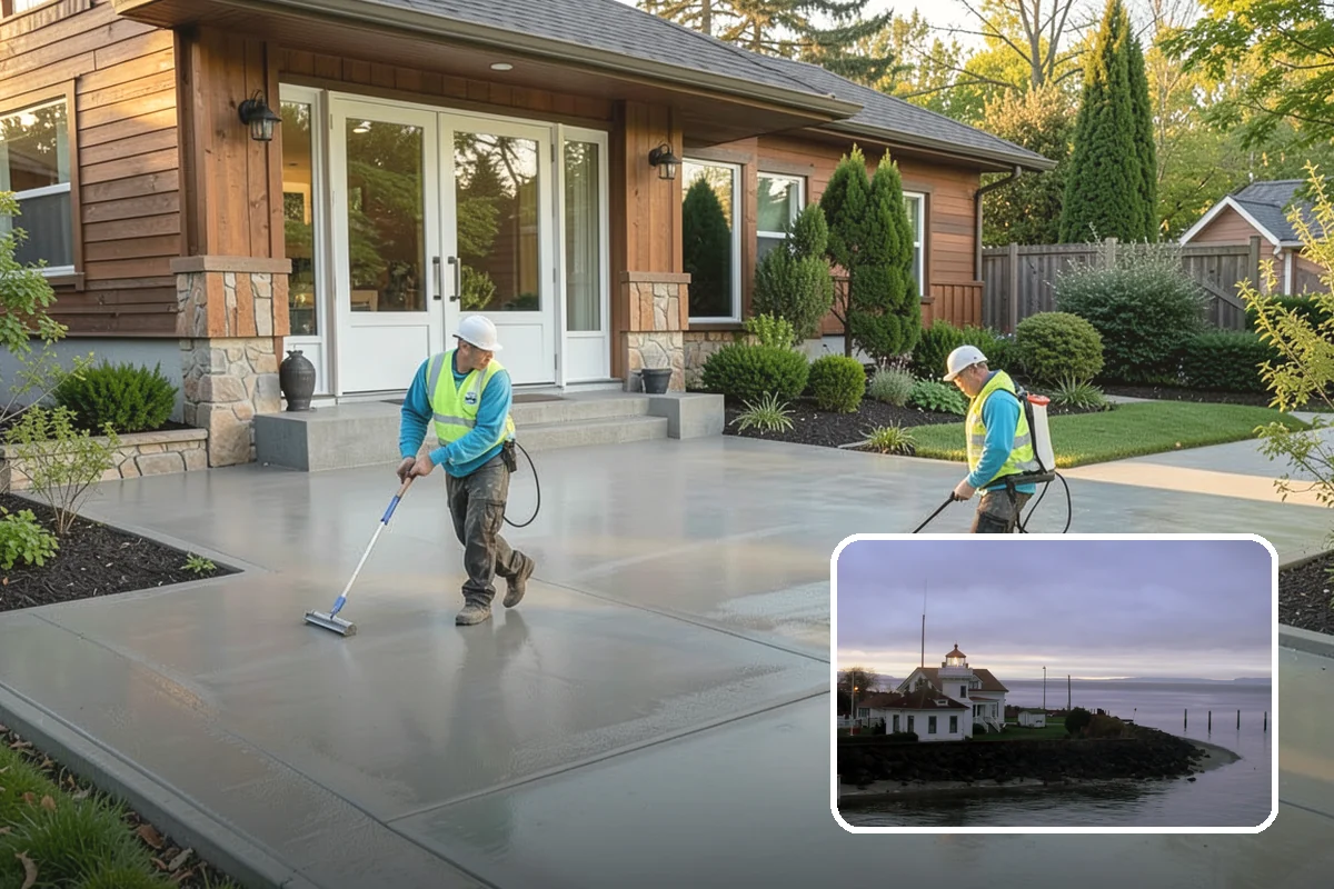 Concrete Countertop Installation in Mukilteo, Snohomish County, WA - Fully custom shapes, colors, and finishes