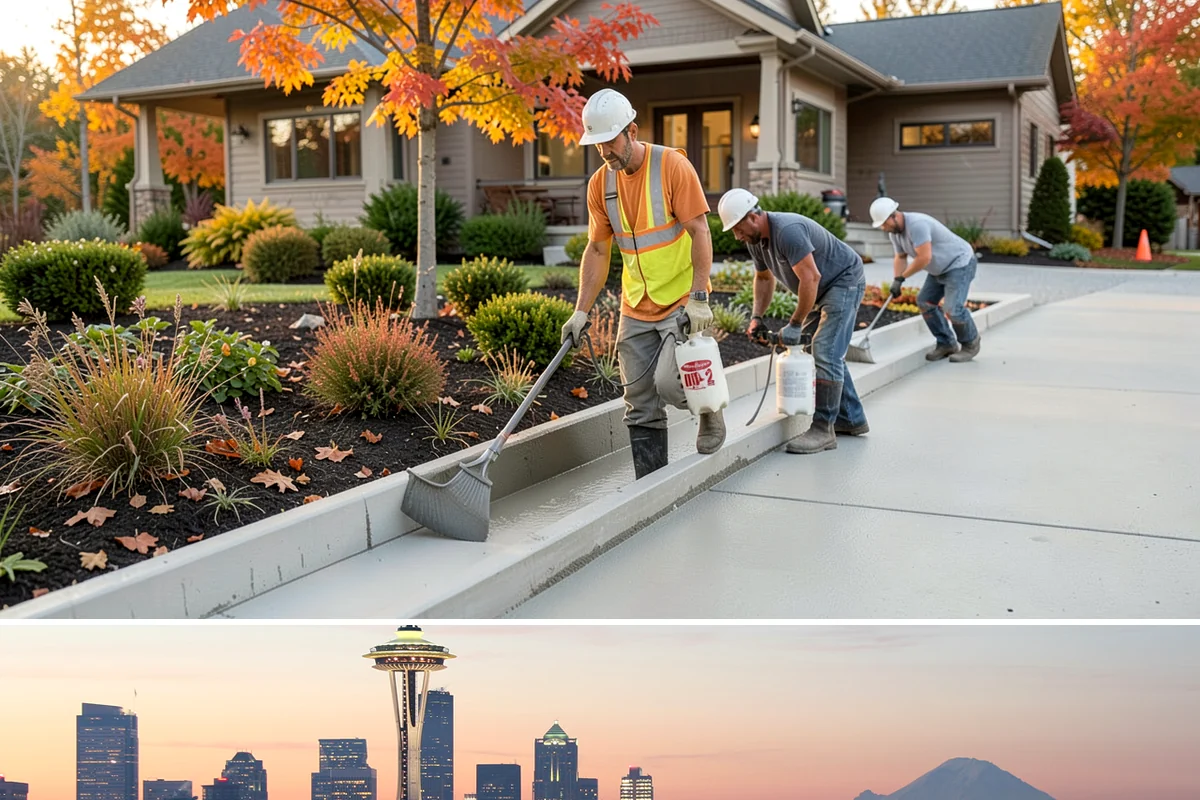 Concrete Countertop Installation in Seattle, King County, WA - Concrete countertops are cast and installed indoors year-round, so the PNW weather never delays fabrication.