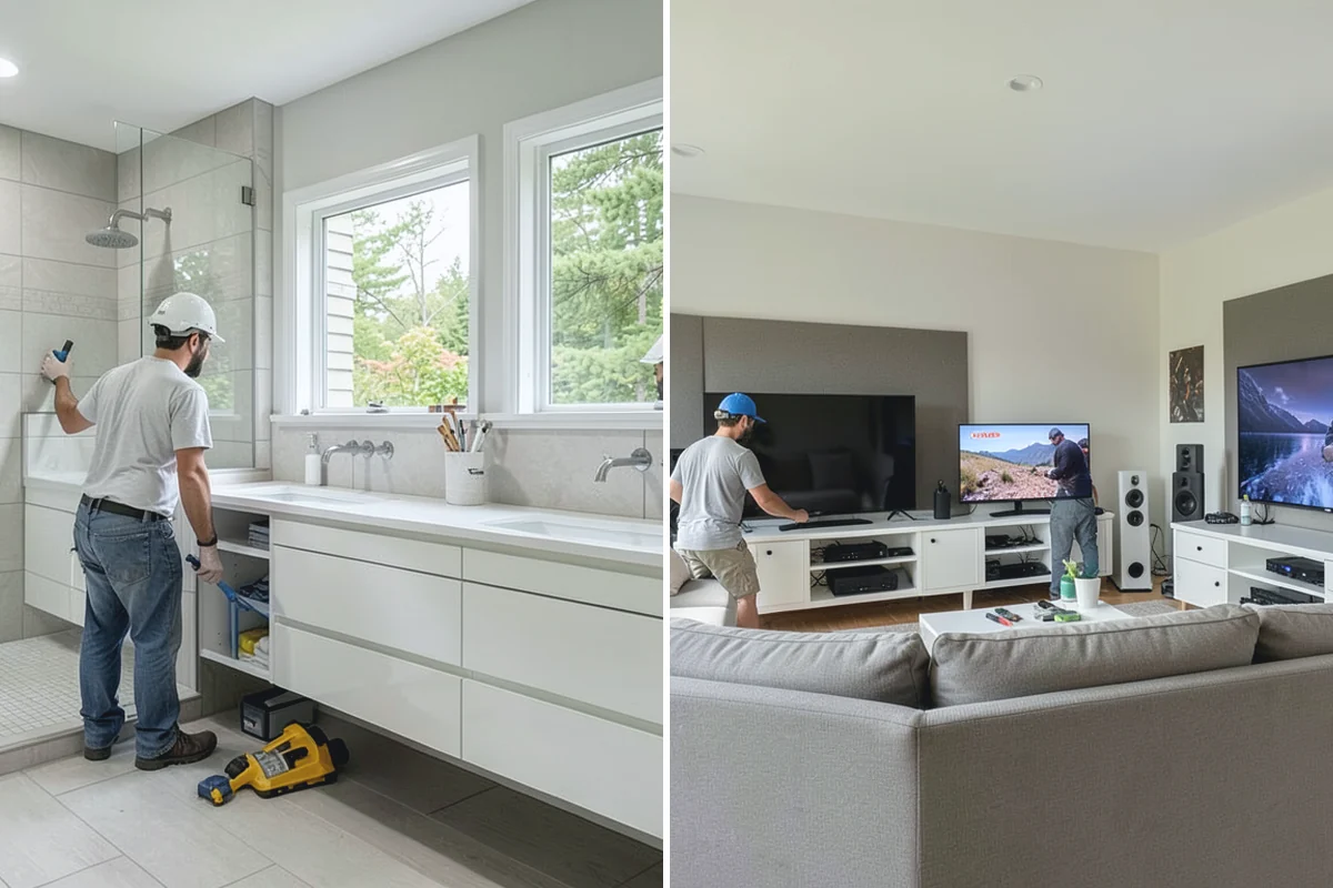 Concrete Countertop Installation in Woodinville, King County, WA - Design shape, color, and integrated features