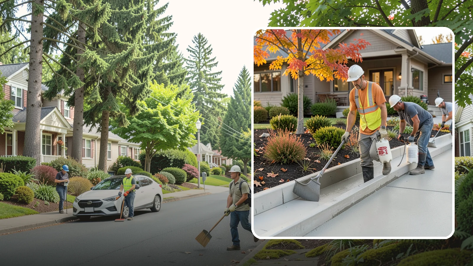 Concrete Curb Installation in Beaux Arts Village, King County, WA - Durable concrete curbing that defines driveways and beds while directing water where it belongs.