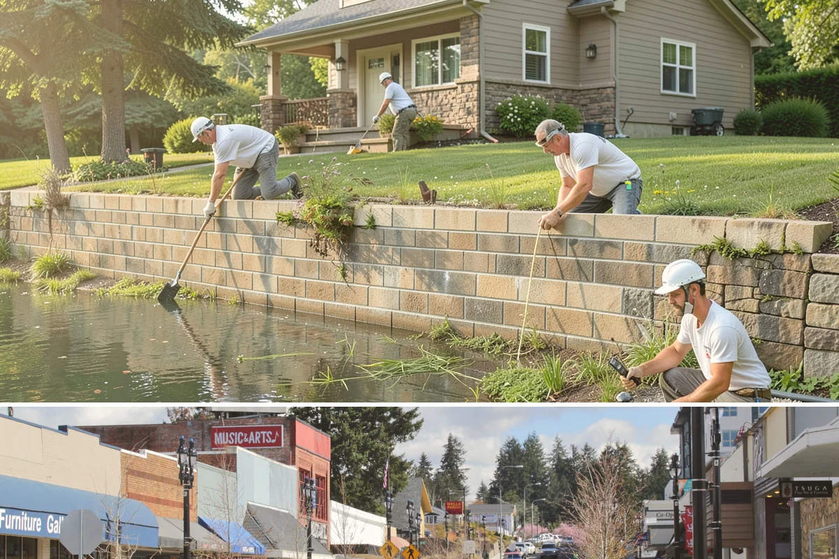 Concrete Curb Installation in Bothell, King County, WA - Dry summer weather ensures the curb cures fully before it manages the season's heavier rains.
