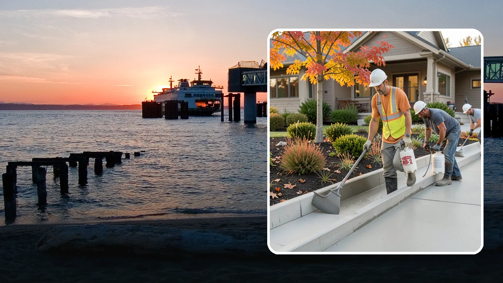 Concrete Curb Installation in Edmonds, Snohomish County, WA - Durable concrete curbing that defines driveways and beds while directing water where it belongs.