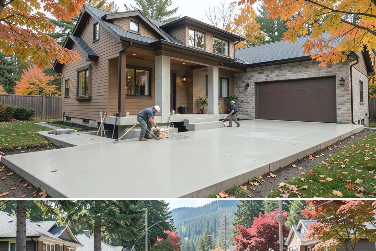 Concrete Curb Installation in Hunts Point, King County, WA - Dry summer weather ensures the curb cures fully before it manages the season's heavier rains.