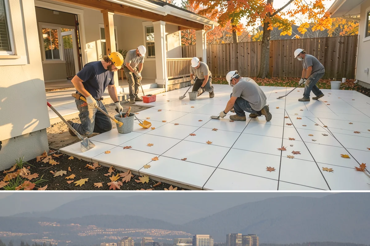 Concrete Curb Installation in Medina, King County, WA - Dry summer weather ensures the curb cures fully before it manages the season's heavier rains.