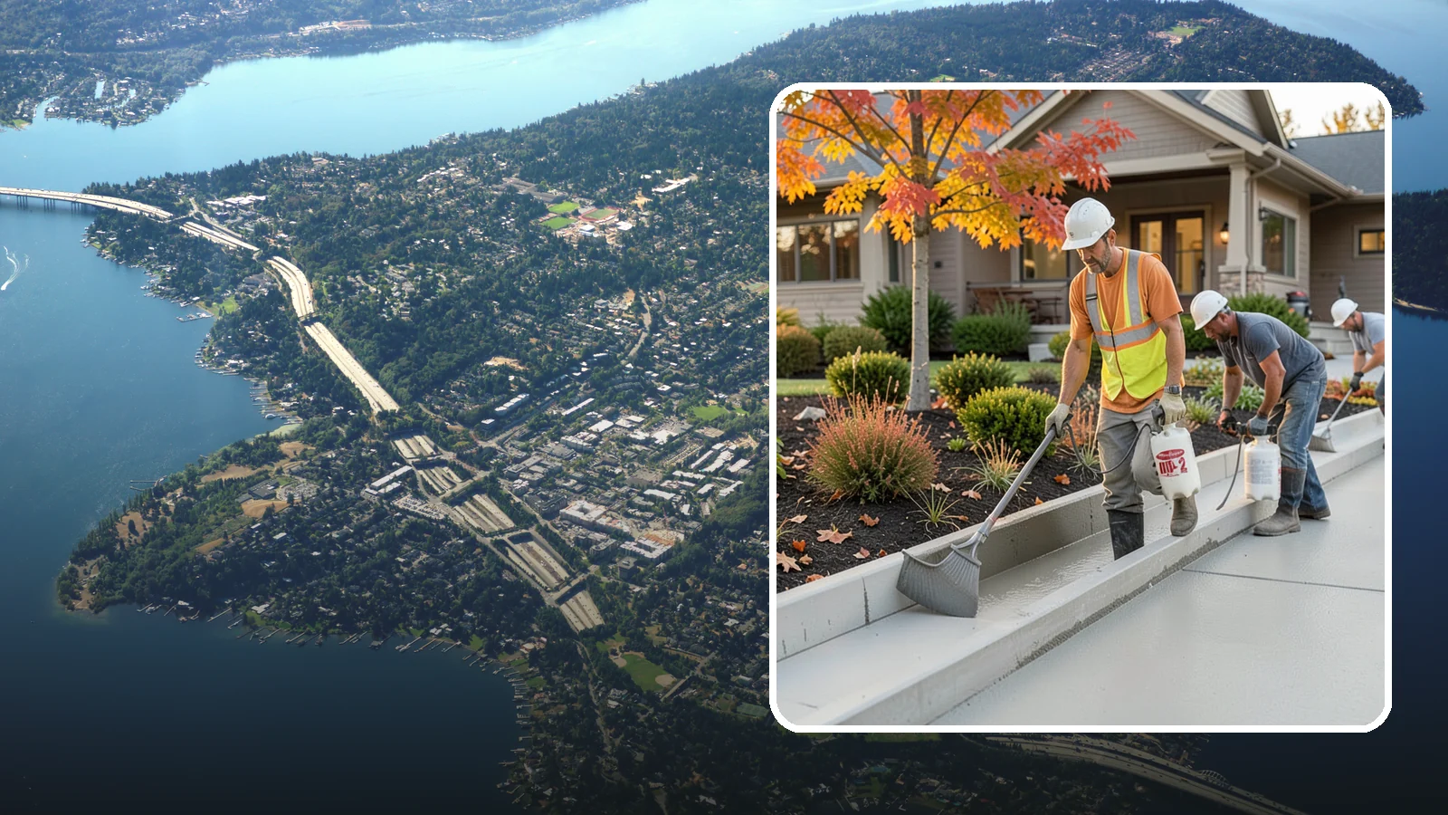 Concrete Curb Installation in Mercer Island, King County, WA - Durable concrete curbing that defines driveways and beds while directing water where it belongs.
