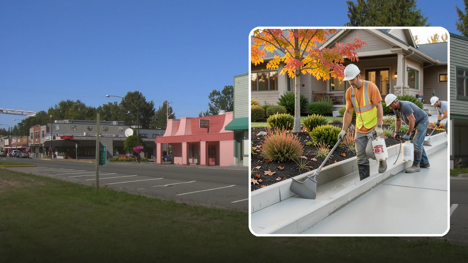 Concrete Curb Installation in Snoqualmie, King County, WA - Durable concrete curbing that defines driveways and beds while directing water where it belongs.