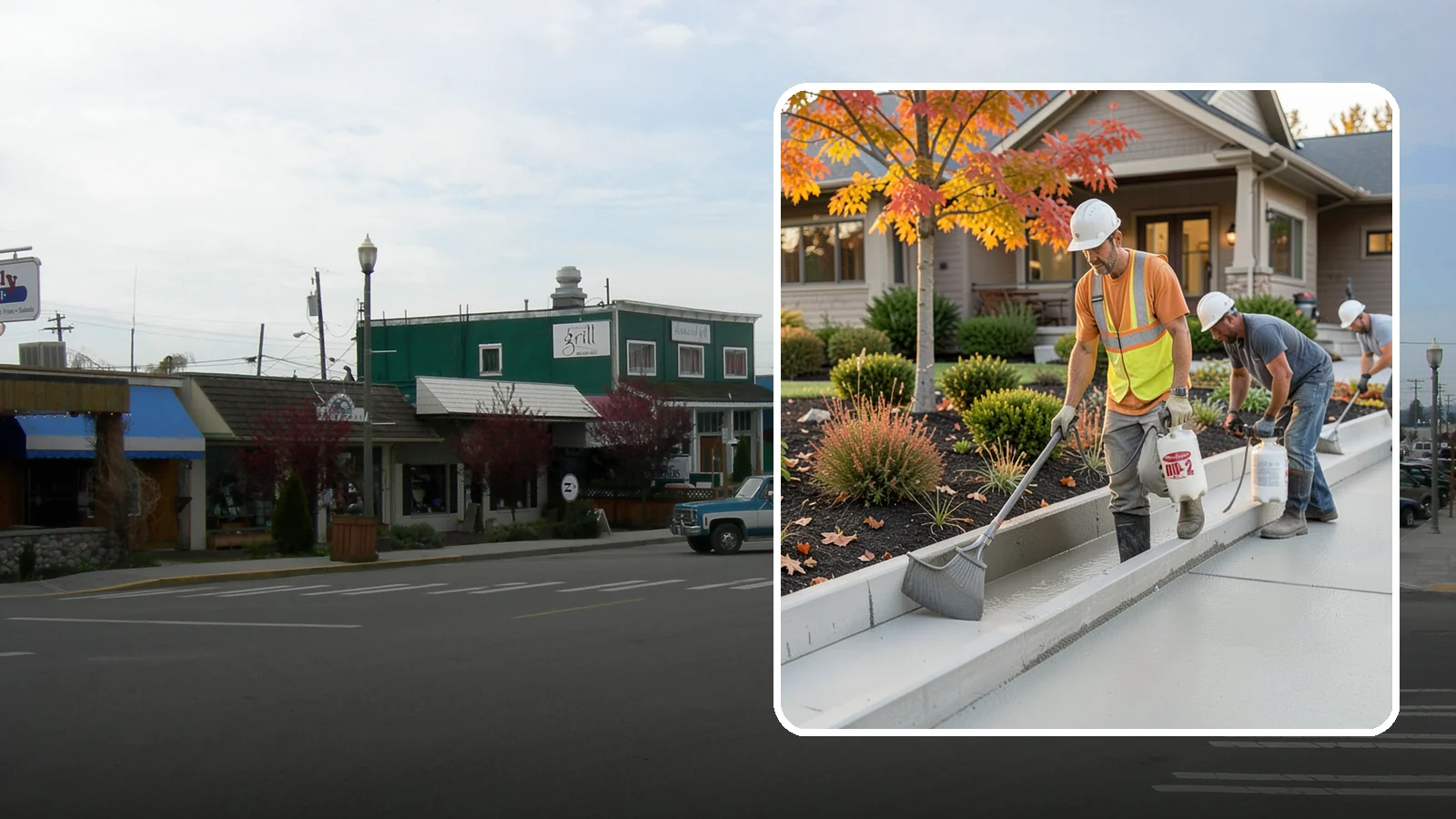Concrete Curb Installation in Stanwood, Snohomish County, WA - Durable concrete curbing that defines driveways and beds while directing water where it belongs.