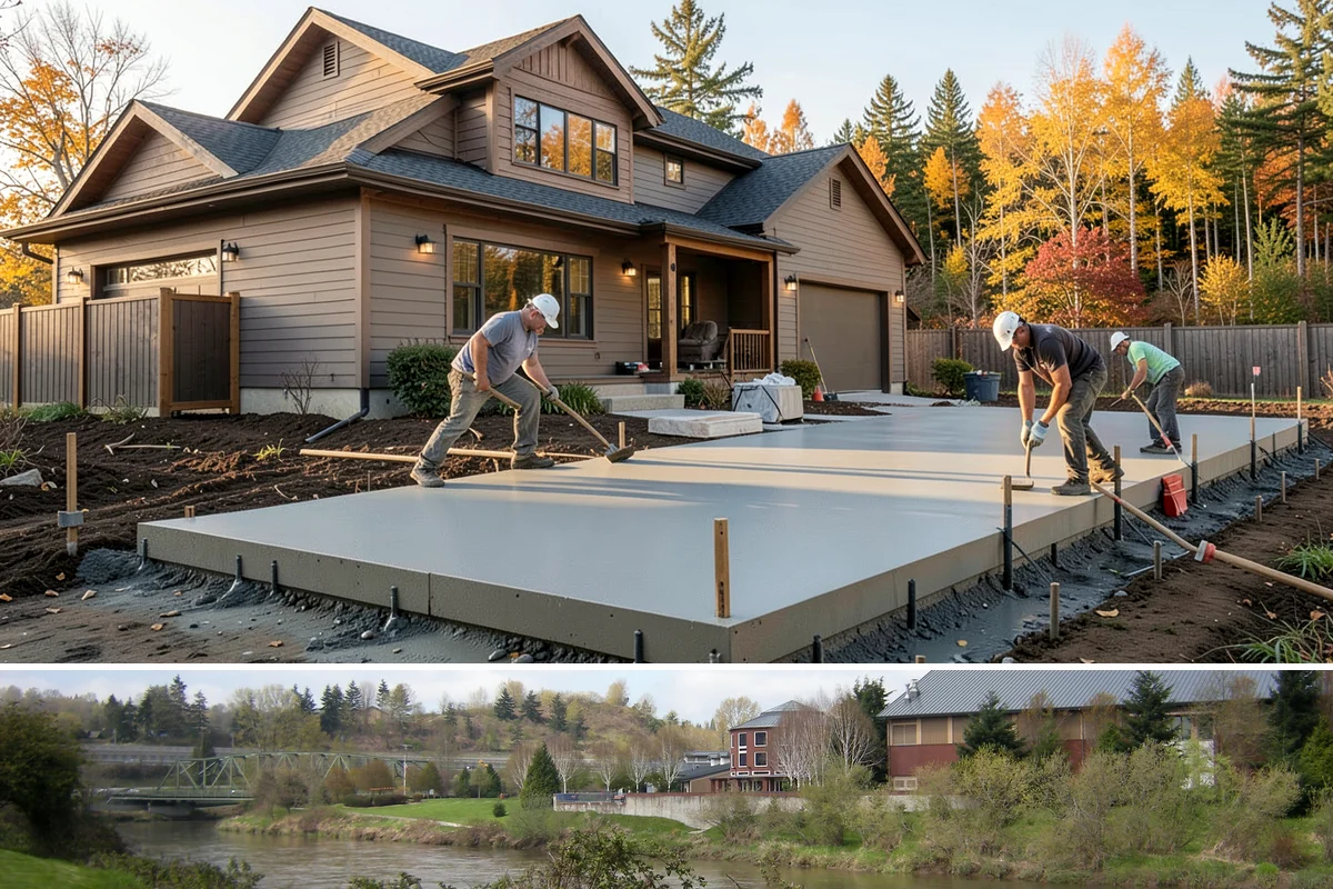 Concrete Curb Installation in Tukwila, King County, WA - Dry summer weather ensures the curb cures fully before it manages the season's heavier rains.