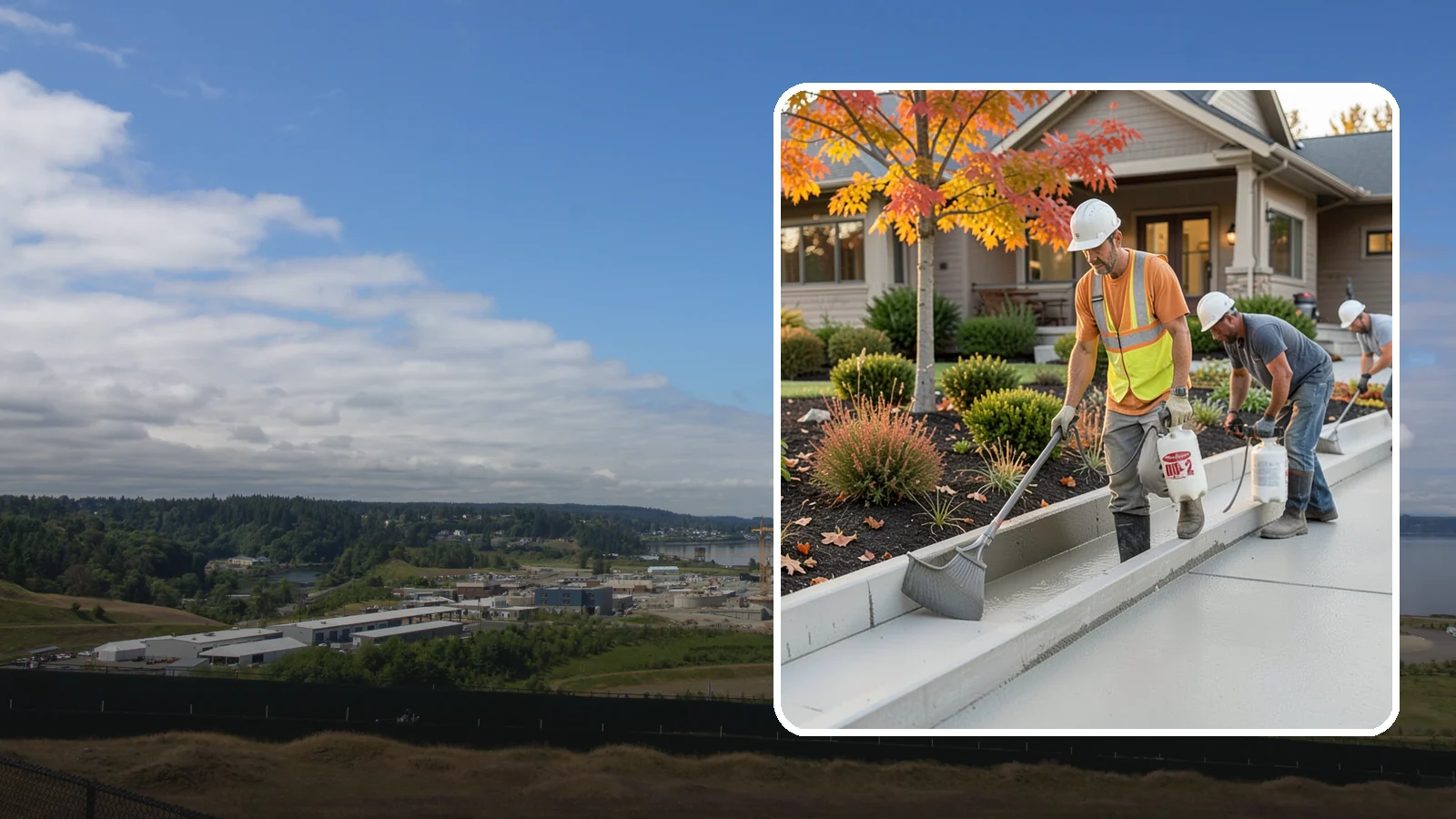Concrete Curb Installation in University Place, Pierce County, WA - Durable concrete curbing that defines driveways and beds while directing water where it belongs.