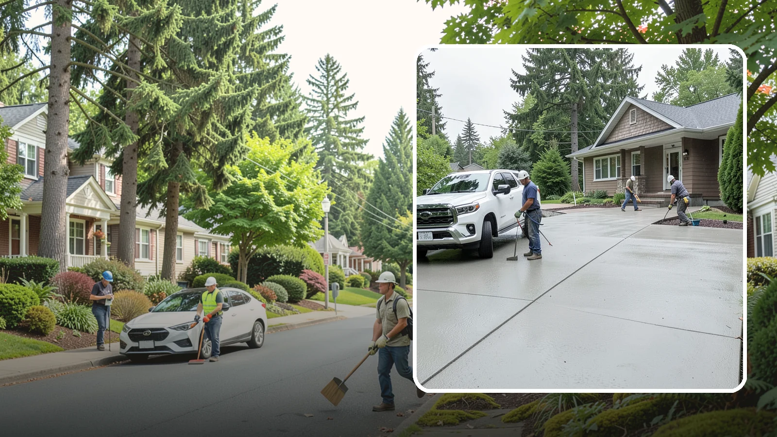 Concrete Driveway Installation in Beaux Arts Village, King County, WA - A properly poured driveway built to shed Western Washington rain and carry daily traffic for decades.