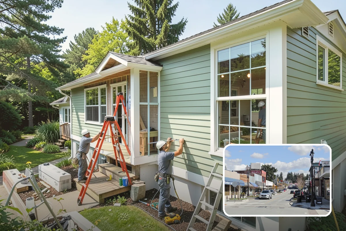 Concrete Driveway Installation in Bothell, King County, WA - Correct slope directs runoff away from the home