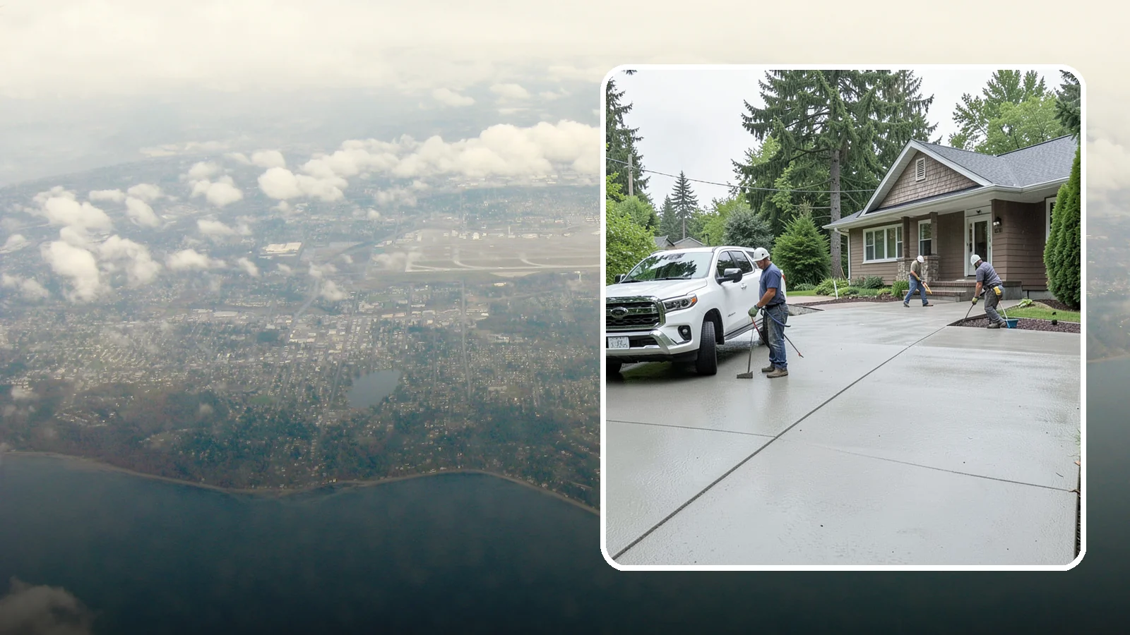 Concrete Driveway Installation in Burien, King County, WA - A properly poured driveway built to shed Western Washington rain and carry daily traffic for decades.