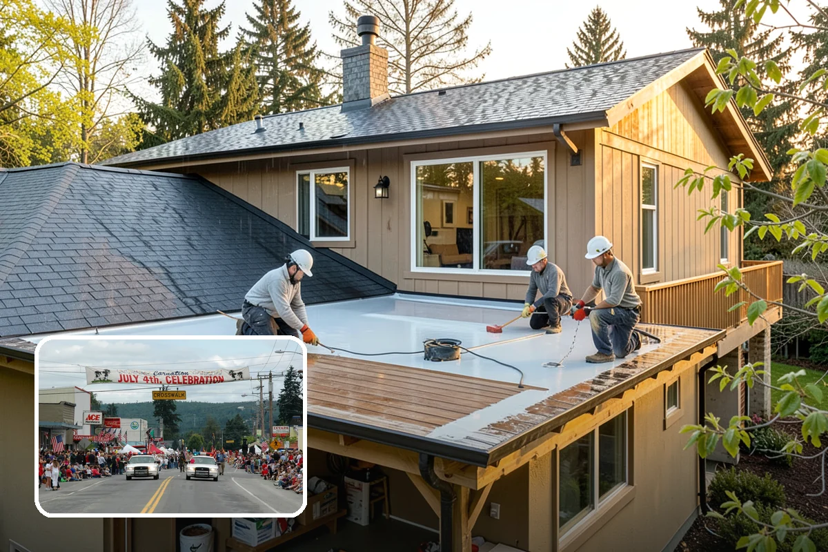Concrete Driveway Installation in Carnation, King County, WA - Correct slope directs runoff away from the home