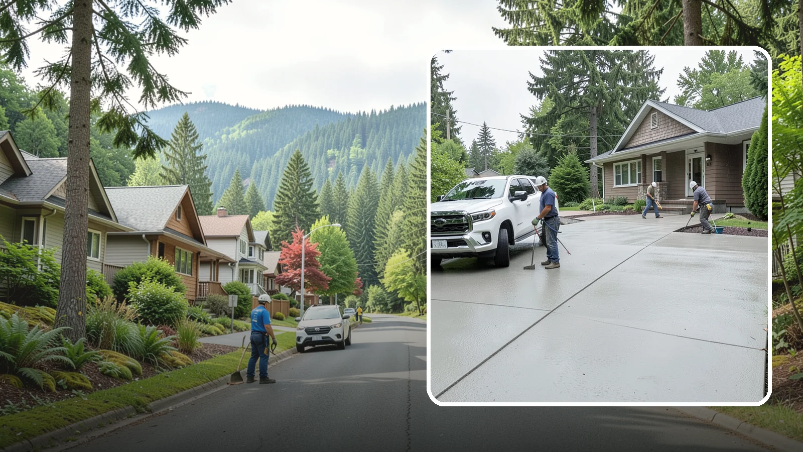 Concrete Driveway Installation in Darrington, Snohomish County, WA - A properly poured driveway built to shed Western Washington rain and carry daily traffic for decades.