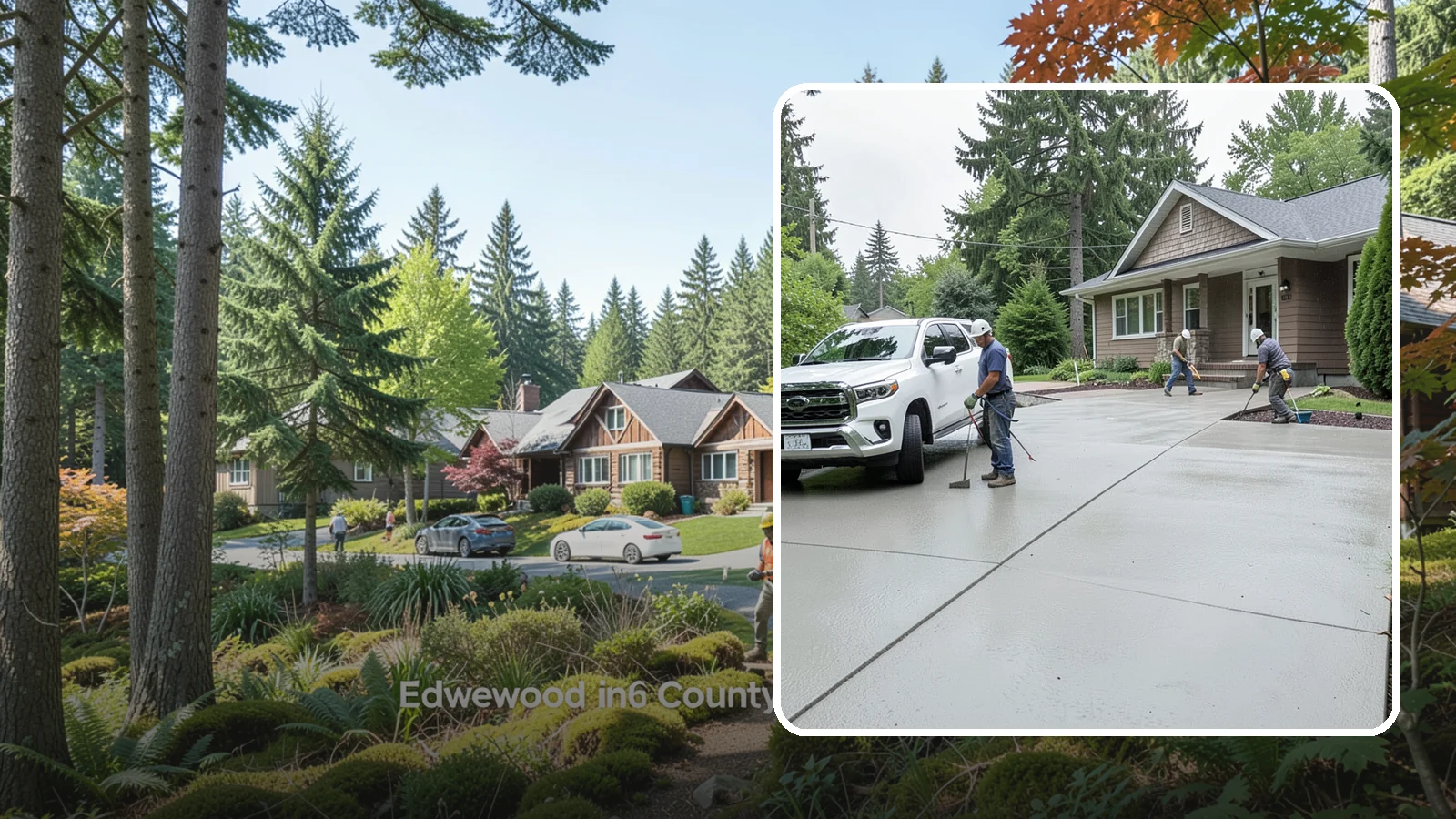 Concrete Driveway Installation in Edgewood, Pierce County, WA - A properly poured driveway built to shed Western Washington rain and carry daily traffic for decades.