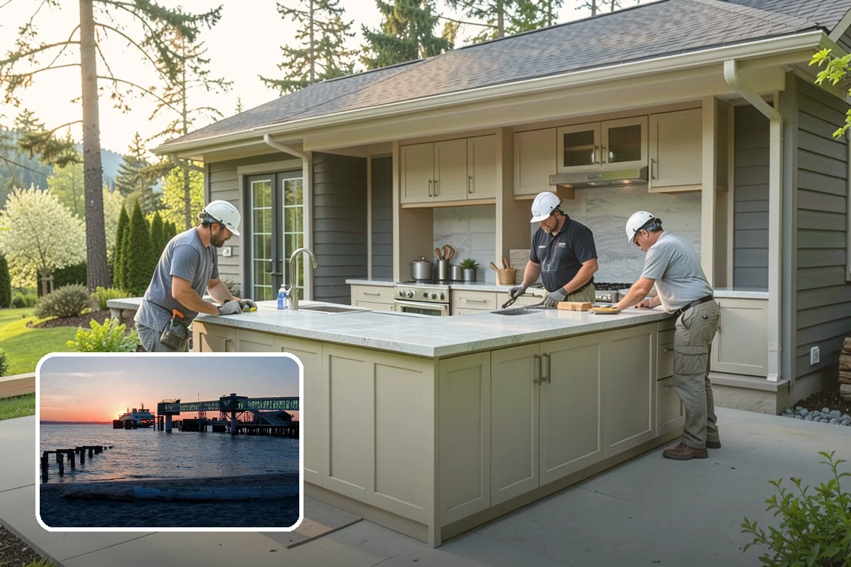 Concrete Driveway Installation in Edmonds, Snohomish County, WA - Correct slope directs runoff away from the home