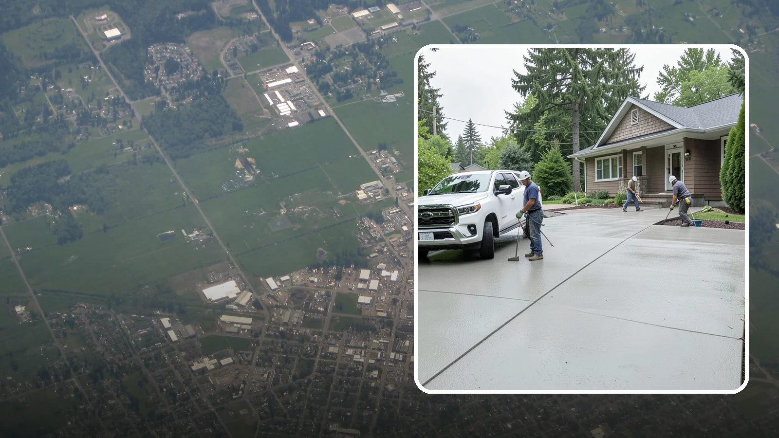 Concrete Driveway Installation in Enumclaw, King County, WA - A properly poured driveway built to shed Western Washington rain and carry daily traffic for decades.