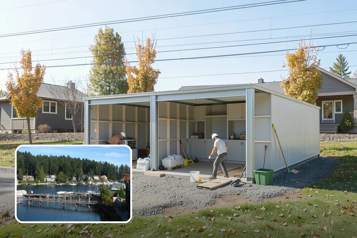 Concrete Driveway Installation in Gig Harbor, Pierce County, WA - Correct slope directs runoff away from the home