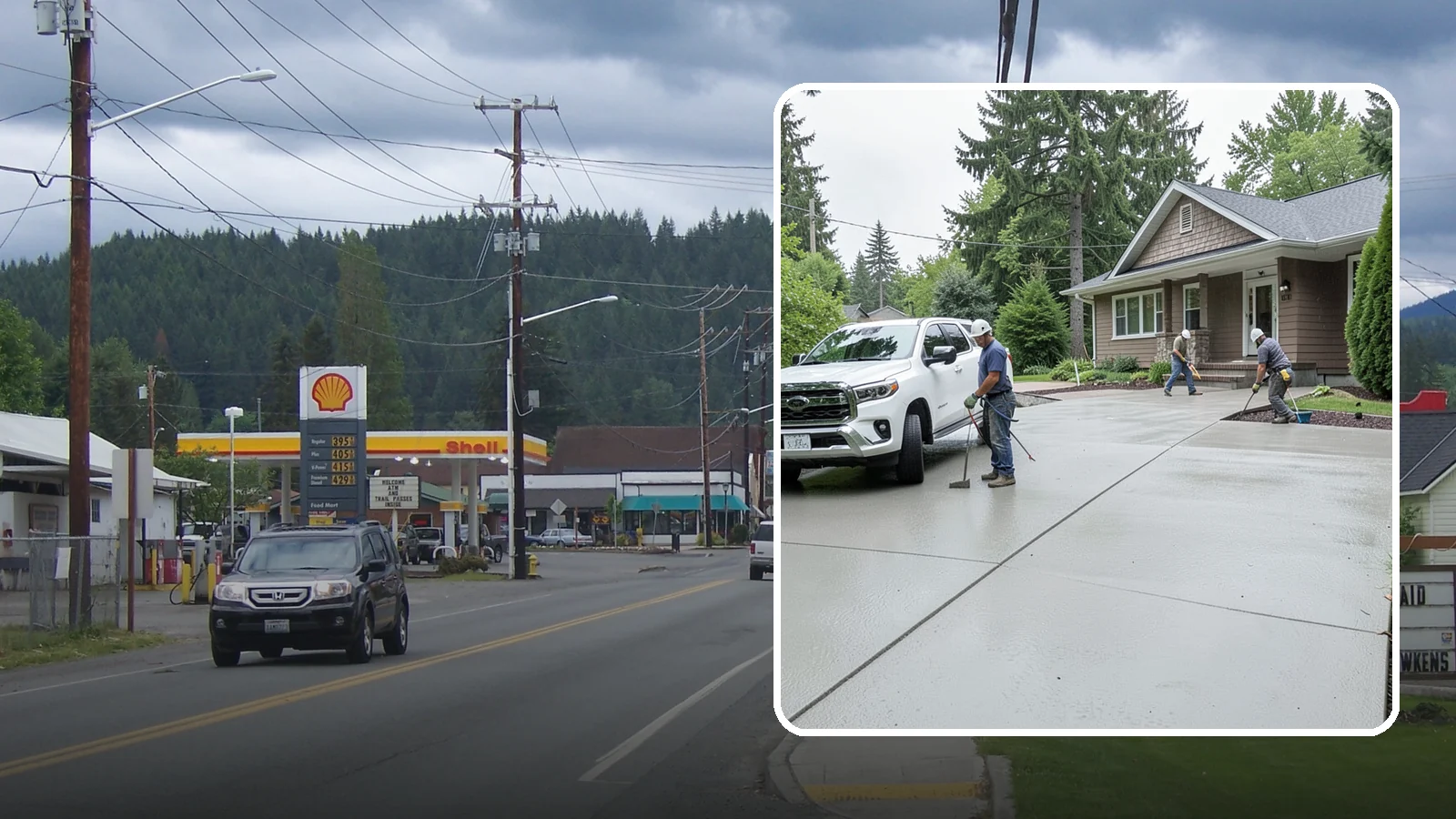 Concrete Driveway Installation in Granite Falls, Snohomish County, WA - A properly poured driveway built to shed Western Washington rain and carry daily traffic for decades.