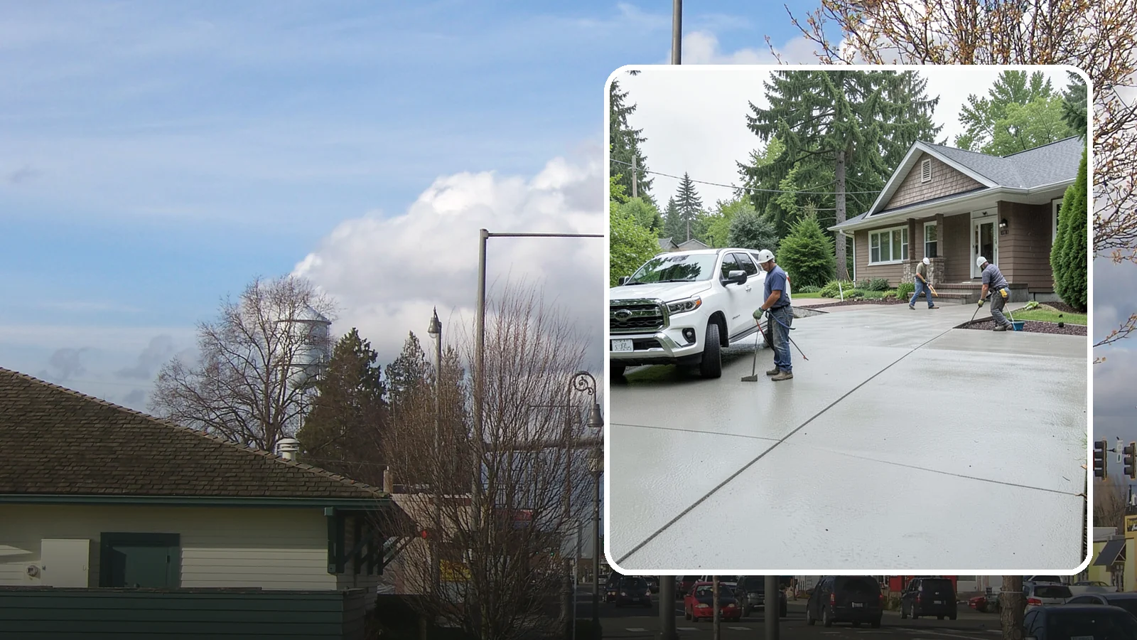 Concrete Driveway Installation in Marysville, Snohomish County, WA - A properly poured driveway built to shed Western Washington rain and carry daily traffic for decades.