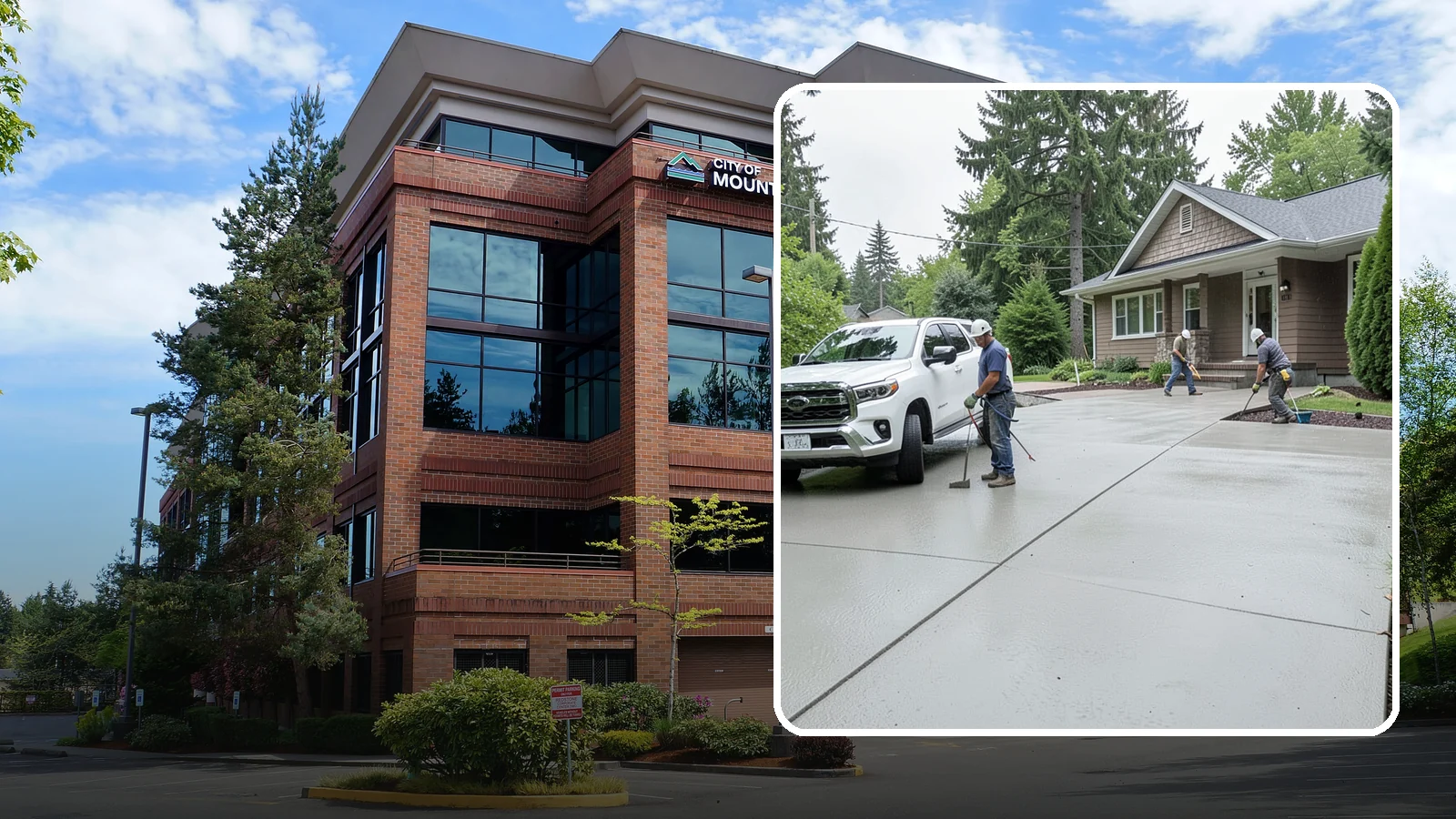 Concrete Driveway Installation in Mountlake Terrace, Snohomish County, WA - A properly poured driveway built to shed Western Washington rain and carry daily traffic for decades.