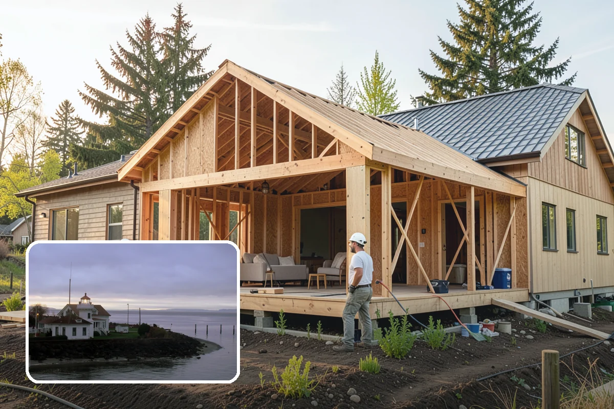 Concrete Driveway Installation in Mukilteo, Snohomish County, WA - Correct slope directs runoff away from the home