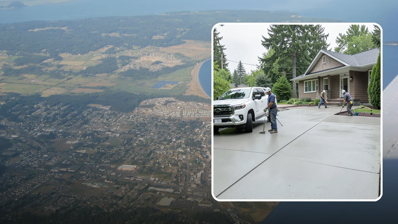 Concrete Driveway Installation in Oak Harbor, Island County, WA - A properly poured driveway built to shed Western Washington rain and carry daily traffic for decades.