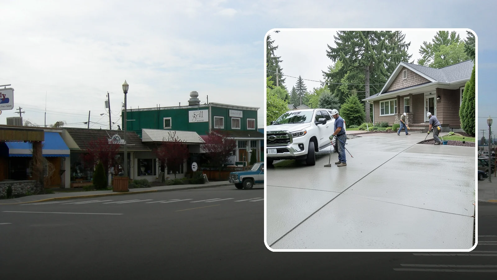 Concrete Driveway Installation in Stanwood, Snohomish County, WA - A properly poured driveway built to shed Western Washington rain and carry daily traffic for decades.