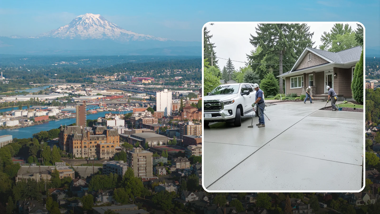 Concrete Driveway Installation in Tacoma, Pierce County, WA - A properly poured driveway built to shed Western Washington rain and carry daily traffic for decades.