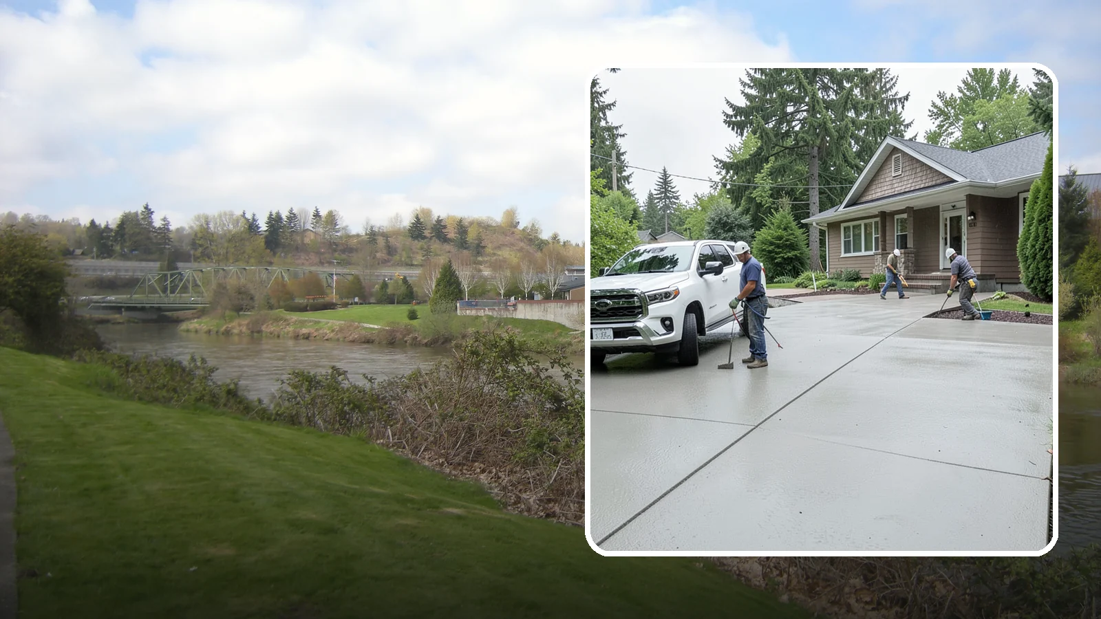 Concrete Driveway Installation in Tukwila, King County, WA - A properly poured driveway built to shed Western Washington rain and carry daily traffic for decades.