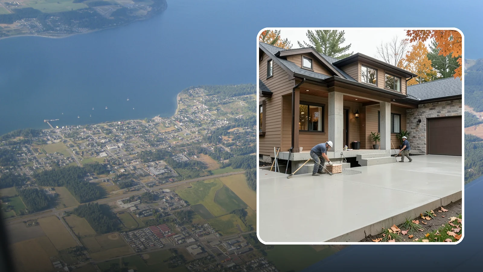 Concrete Foundation in Coupeville, Island County, WA - Engineered concrete foundations built to carry your structure and resist Puget Sound moisture and seismic movement.