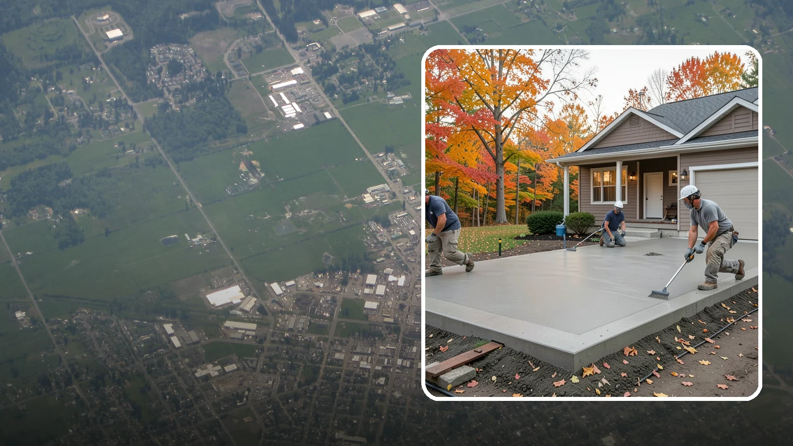 Concrete Pad Installation in Enumclaw, King County, WA - Level, load-rated pads for hot tubs, sheds, AC units, and RV parking that won't sink into wet soil.