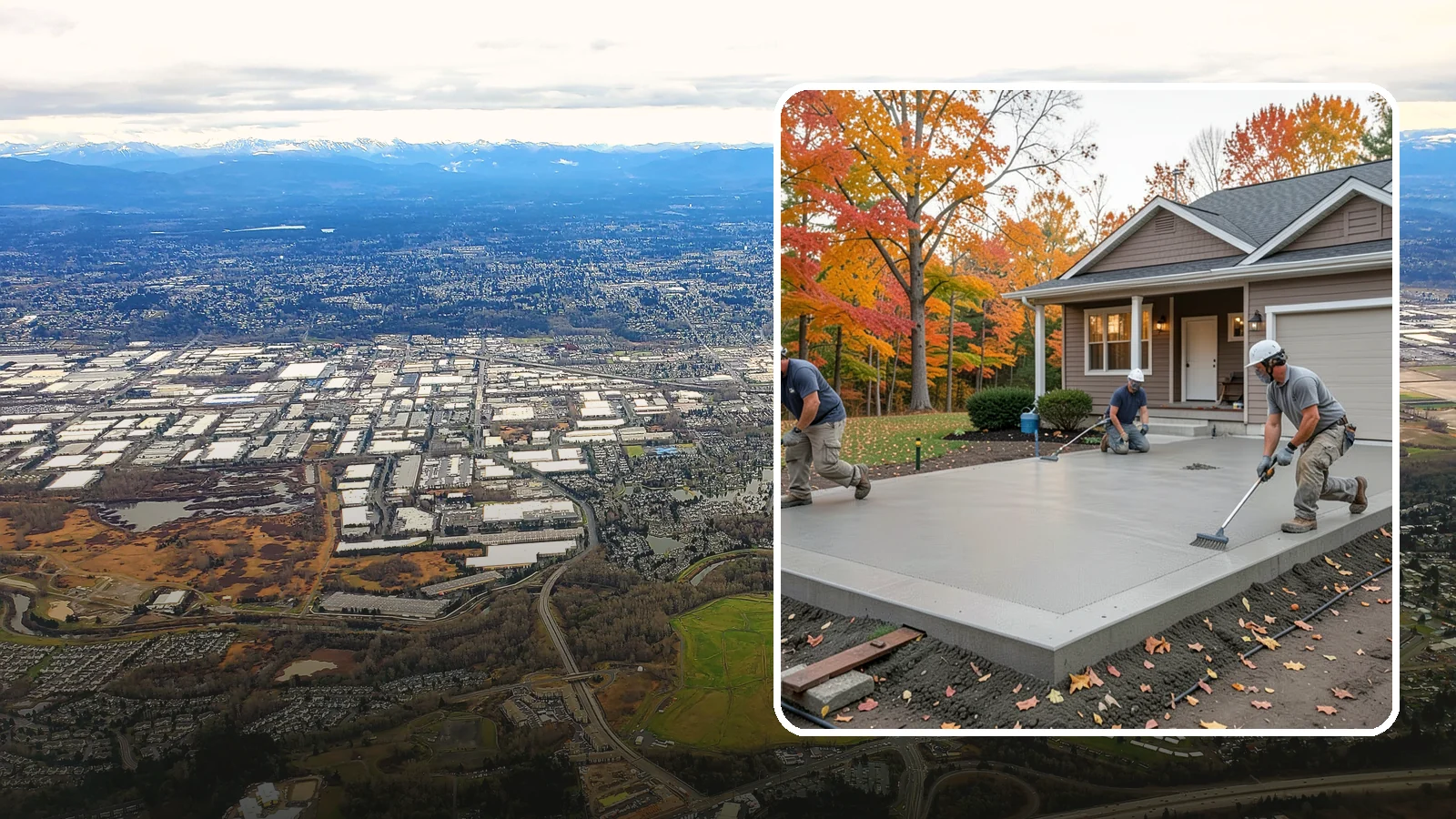 Concrete Pad Installation in Kent, King County, WA - Level, load-rated pads for hot tubs, sheds, AC units, and RV parking that won't sink into wet soil.