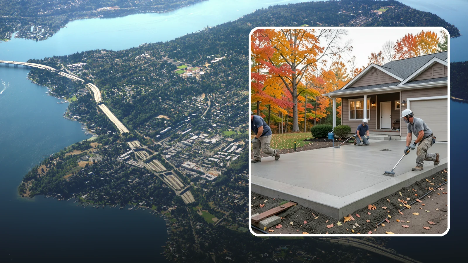 Concrete Pad Installation in Mercer Island, King County, WA - Level, load-rated pads for hot tubs, sheds, AC units, and RV parking that won't sink into wet soil.