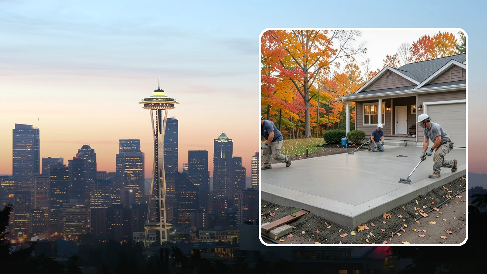 Concrete Pad Installation in Seattle, King County, WA - Level, load-rated pads for hot tubs, sheds, AC units, and RV parking that won't sink into wet soil.