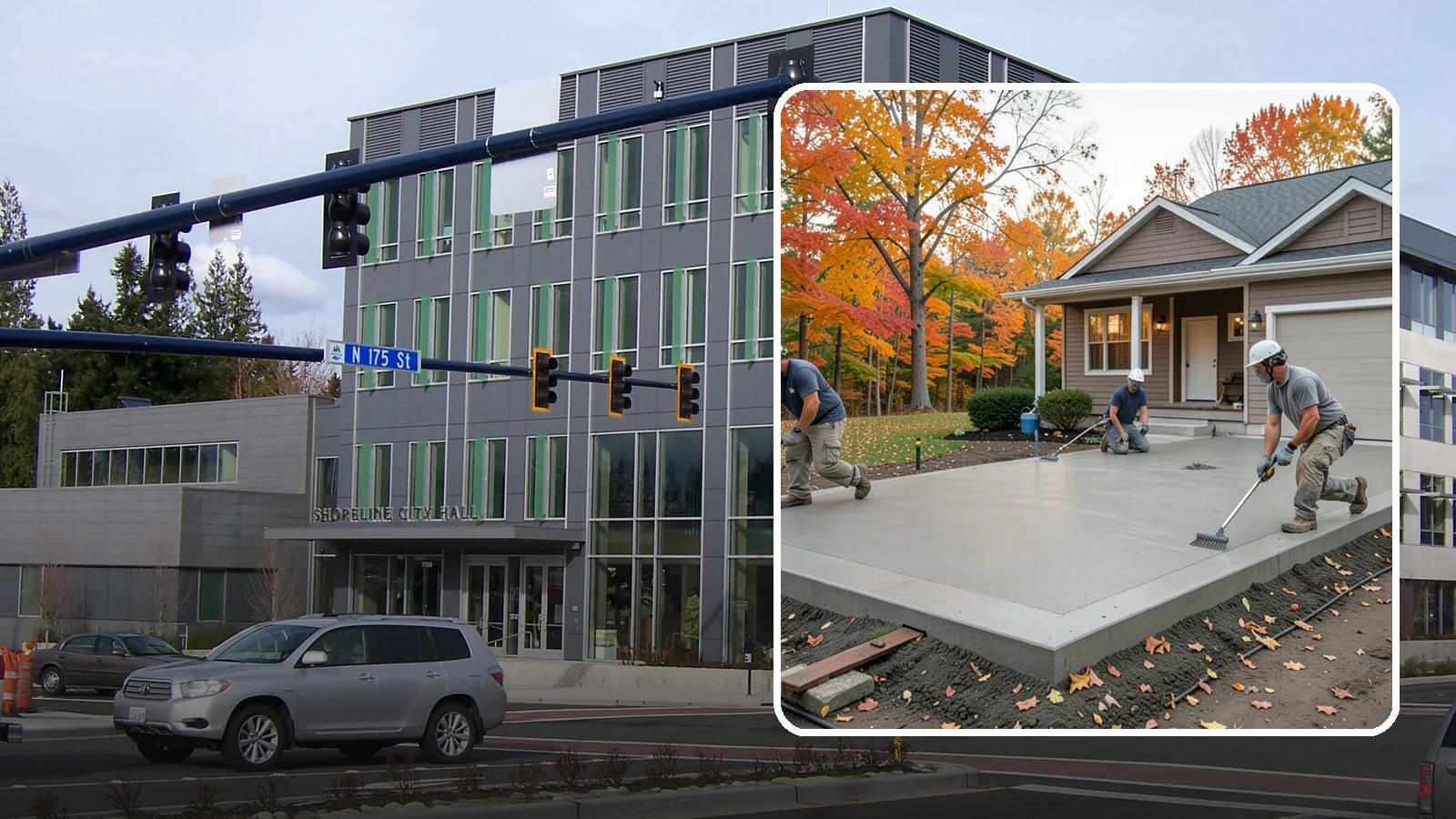 Concrete Pad Installation in Shoreline, King County, WA - Level, load-rated pads for hot tubs, sheds, AC units, and RV parking that won't sink into wet soil.
