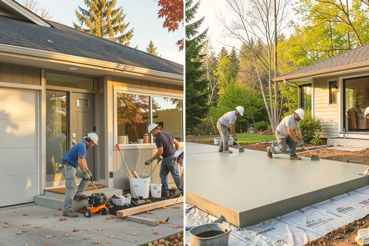 Concrete Patio Installation in Bothell, King County, WA - Excavate and compact a well-drained base