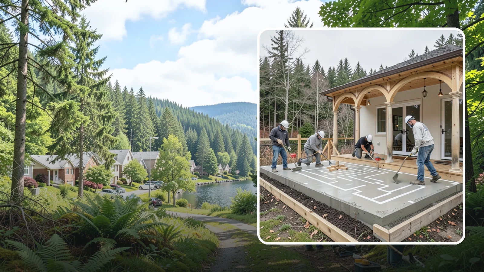 Concrete Patio Installation in Lake Forest Park, King County, WA - Concrete patio installation that delivers a durable, low-maintenance foundation for outdoor living.